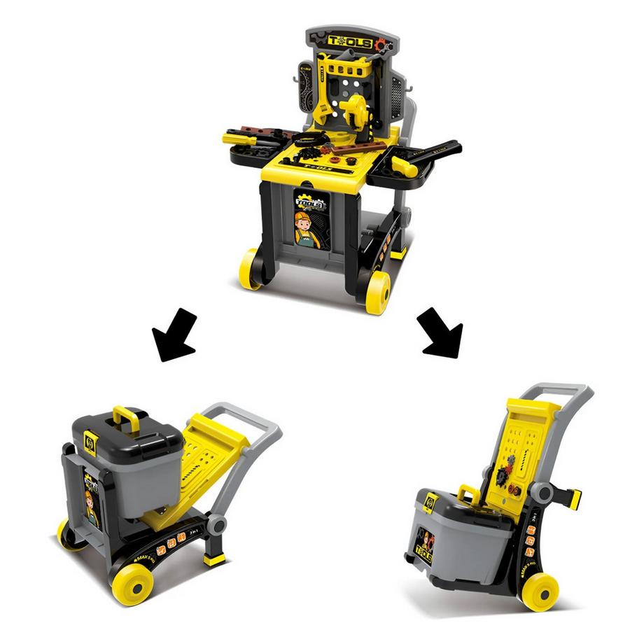 Pricenet  Atelier de bricolage pour enfants 3en1 avec outils, pliable 