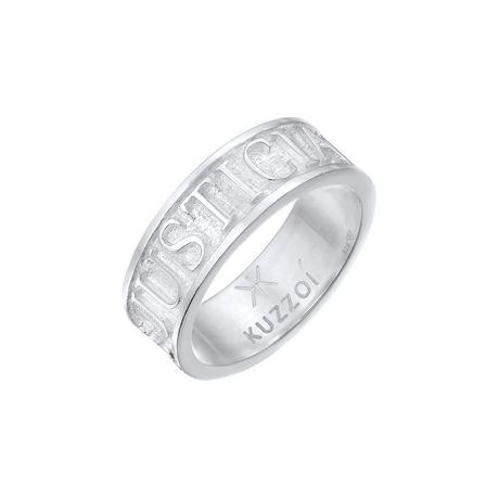 Kuzzoi  Ring  Bandring Schriftzug 925 Silber Oxidiert 