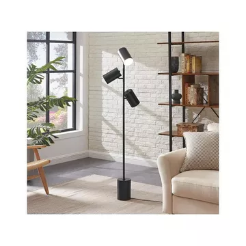 Stehleuchte mit 3 Lampenschirmen Industrial-Stil - Metall - H. 155 cm - Schwarz - KINLEY
