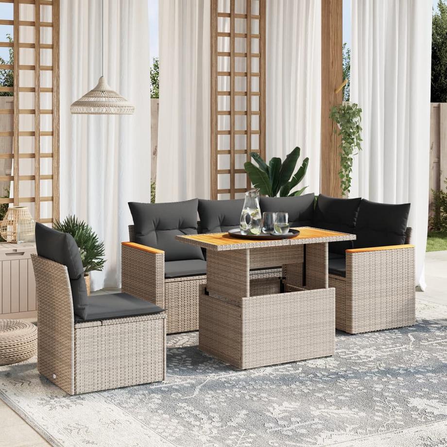 VidaXL set divano da giardino Polirattan  