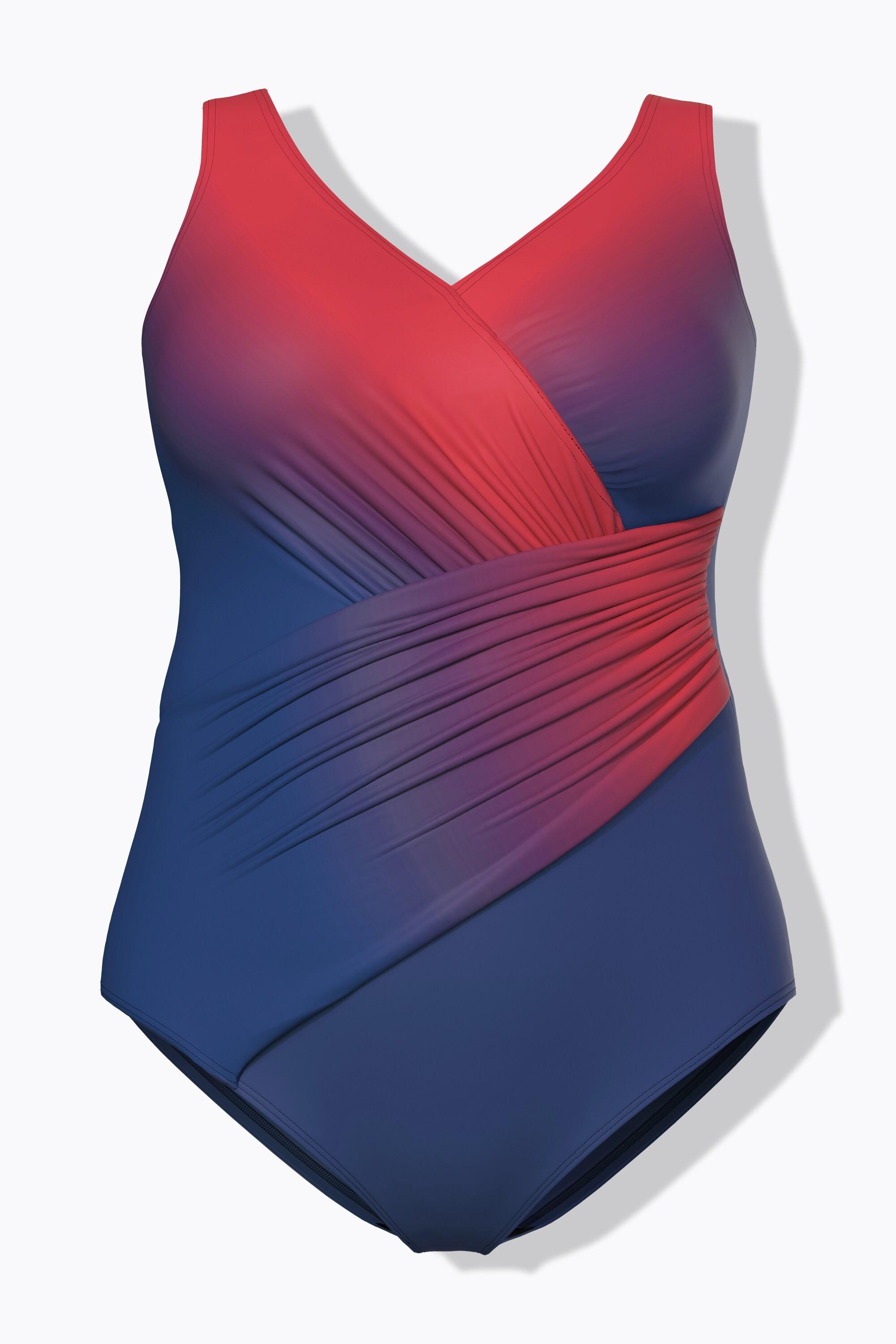 Ulla Popken Farbverlauf Drapierter Badeanzug Softschalen Recycelt  