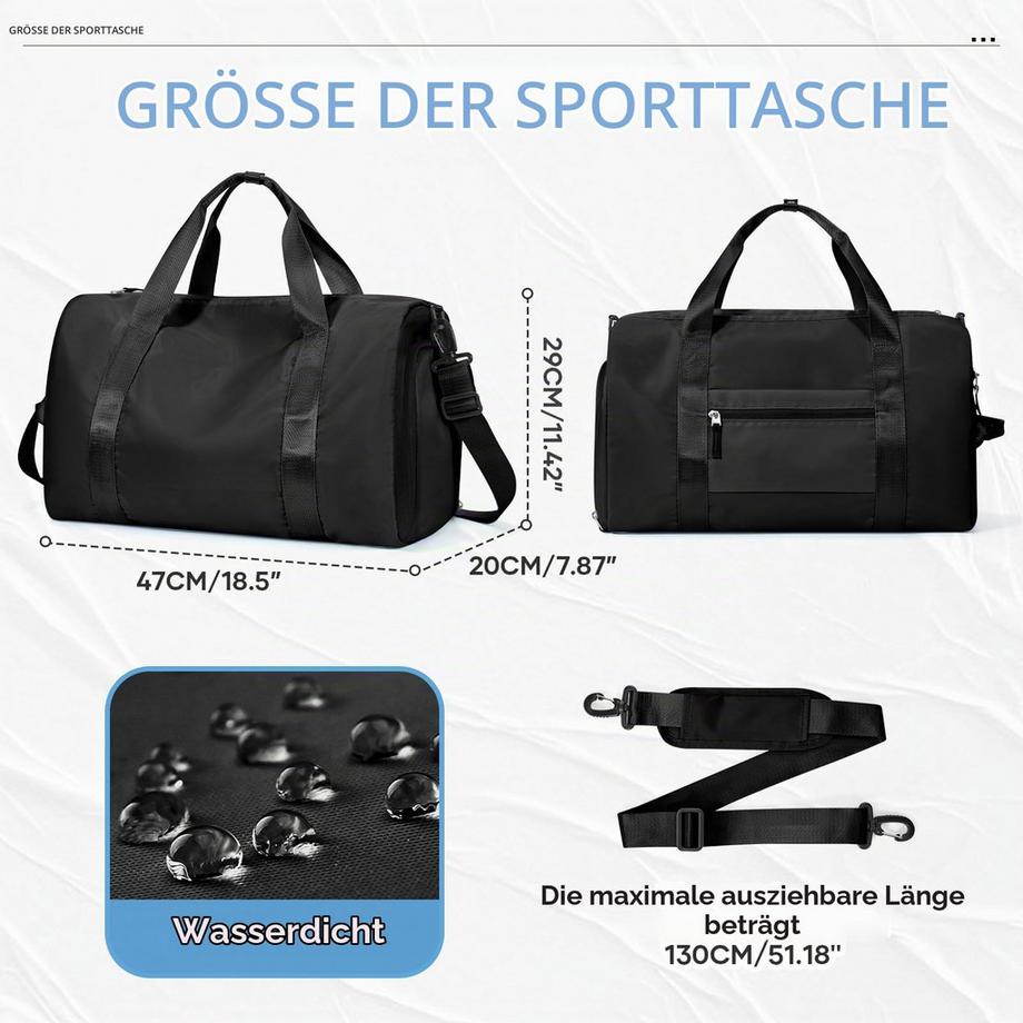 Only-bags.store Borsone Sportivo con Scomparto Scarpe e Scomparto Umido  