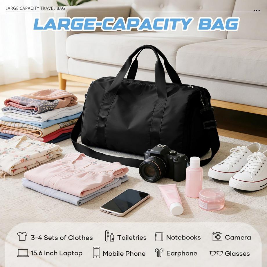Only-bags.store Borsone Sportivo con Scomparto Scarpe e Scomparto Umido  
