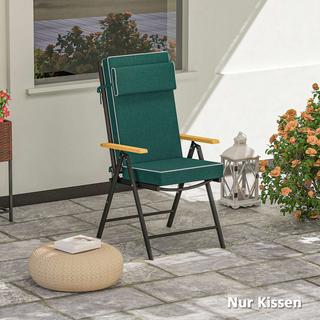 Northio Cuscino per sedile 120 x 47 x 9,5 cm cuscino per sedia idrorepellente con lacci, poggiatesta, cuscino per sedile da esterno e interno UPF50+, cuscino per sedia pieghevole, sedia da pranzo, verde Aosom  