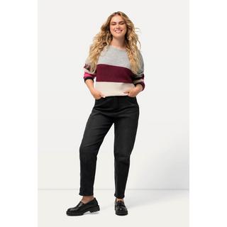 Ulla Popken  Jean Mom avec revers et couture fantaisie, taille confortable 