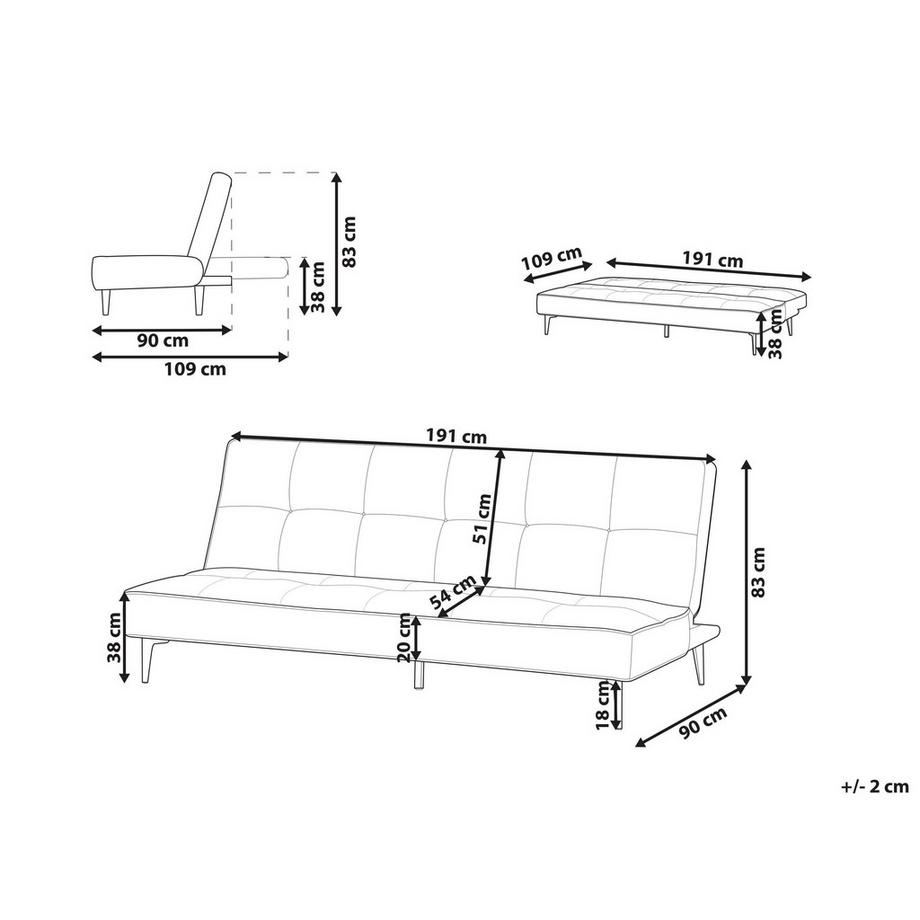 Beliani Schlafsofa aus Stoff Modern ESSVIK  
