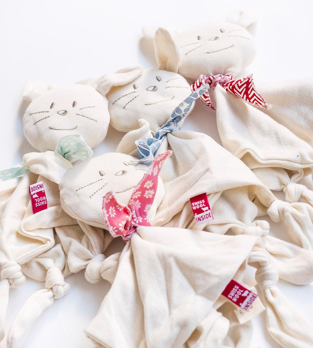 Zizzz  Schmusetuch Rabbit Little Leaves  kbA-Baumwolle & Swisswool 