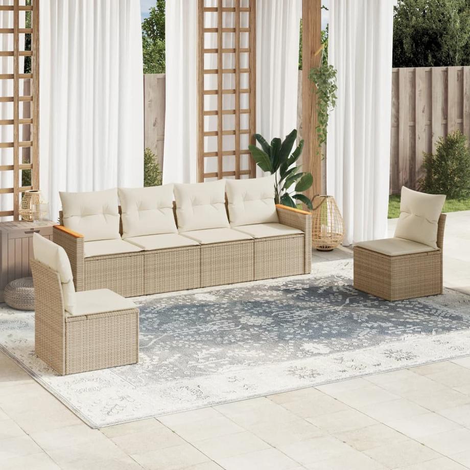 VidaXL set divano da giardino Polirattan  