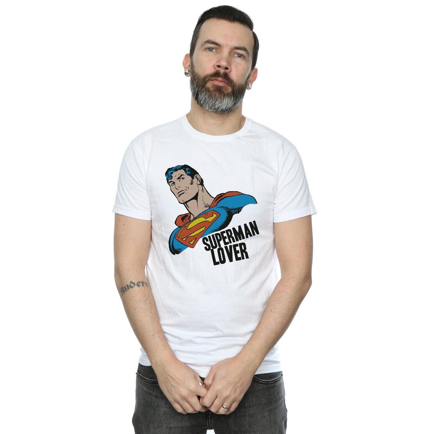 DC COMICS Superman Lover T-Shirt Stampata  