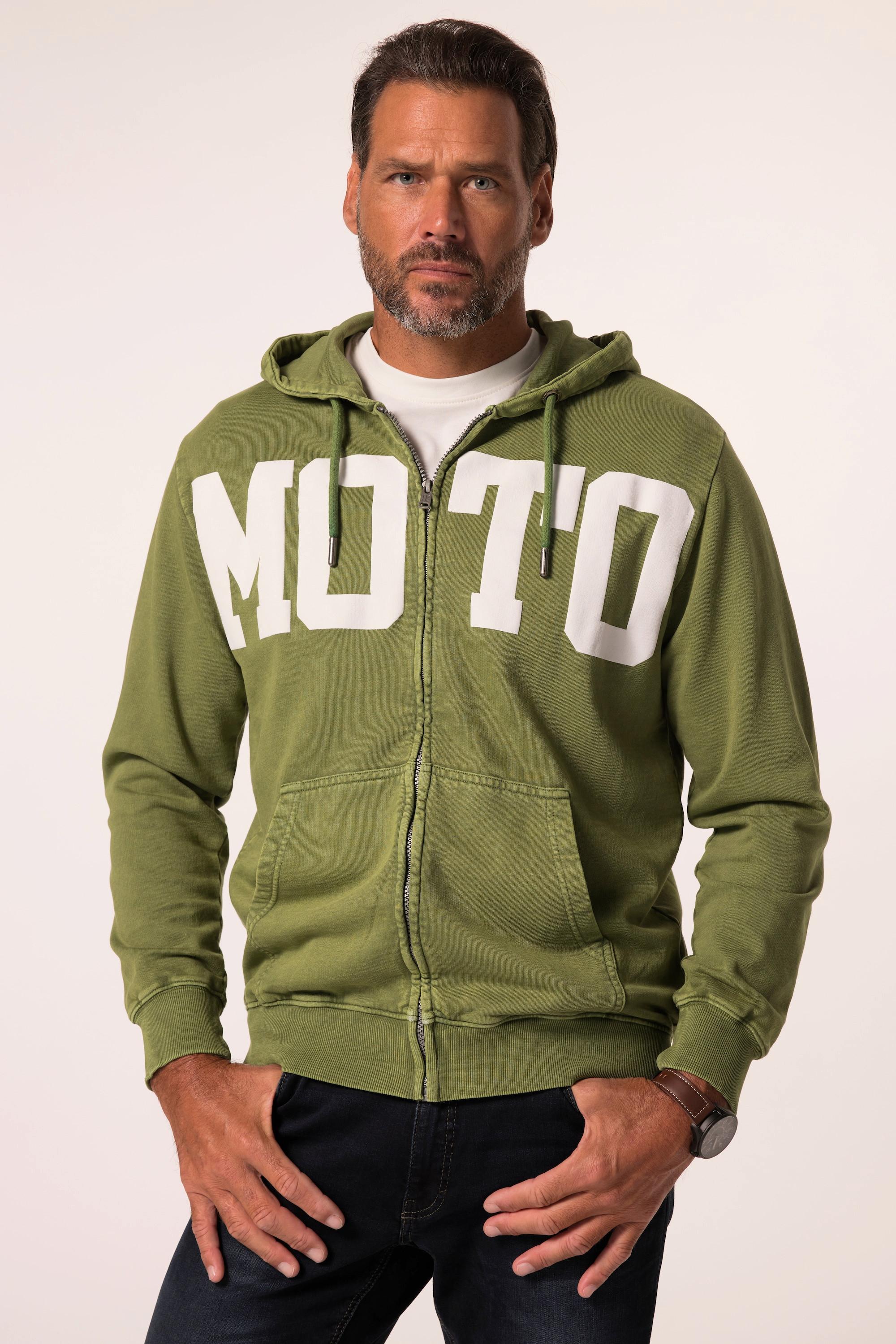 JP1880 Hoodiejacke Vintage Look mit Kapuze und Badges  