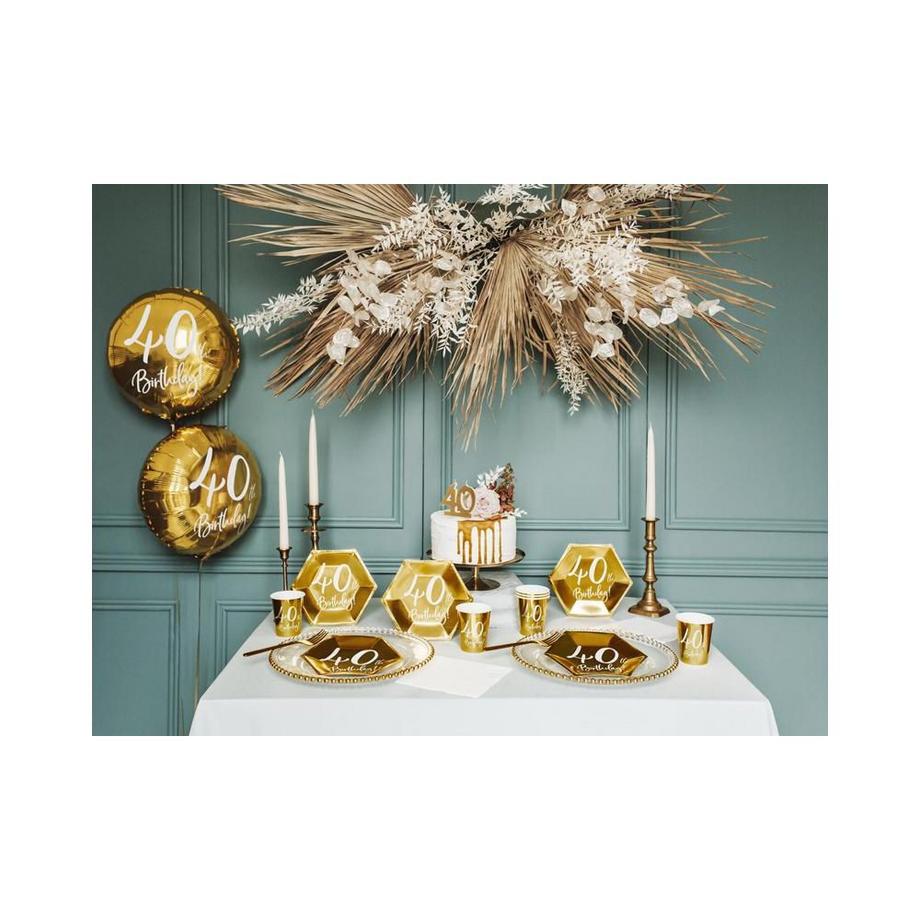 PartyDeco Serviettes  40e anniversaire, lot de 20  
