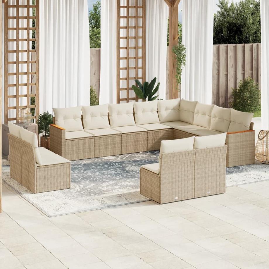 VidaXL set divano da giardino Polirattan  
