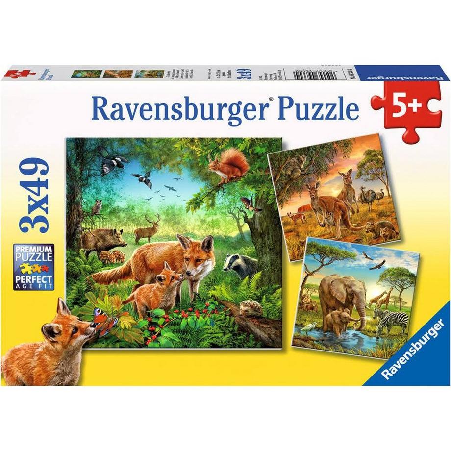 Ravensburger  Puzzle Tiere der Erde (3x49) 