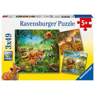 Ravensburger  Puzzle Tiere der Erde (3x49) 
