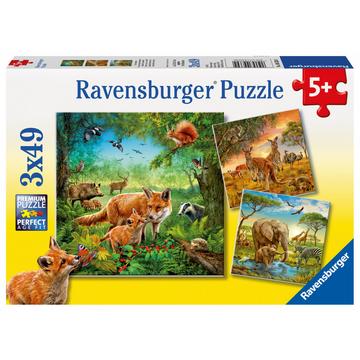 Puzzle Tiere der Erde (3x49)