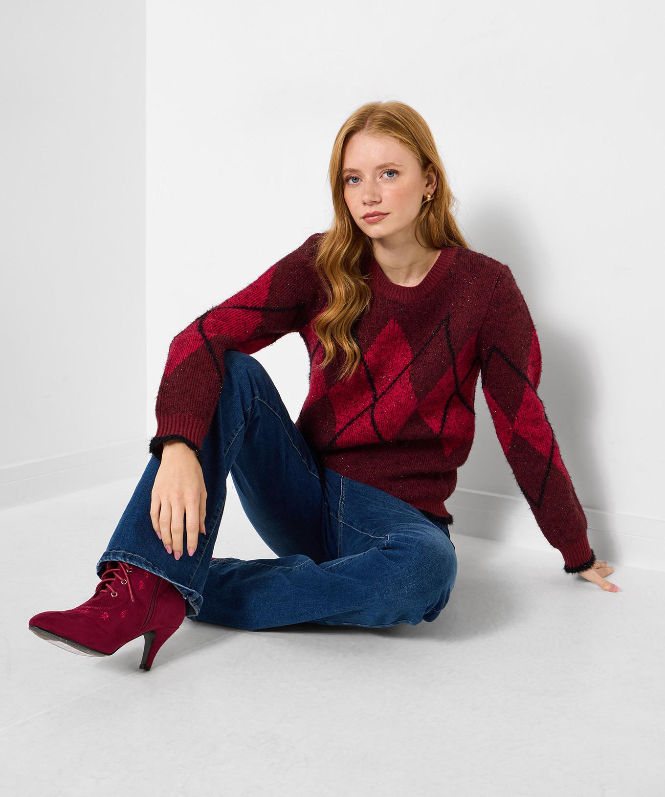 Joe Browns Pull Col Rond Motif Losanges  