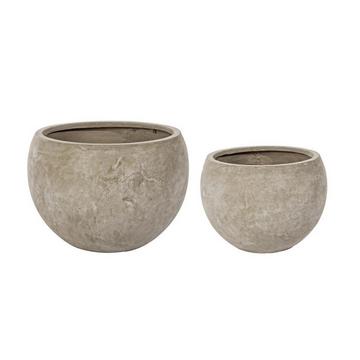 Cache-pot en ciment Boule sable (set de 2)