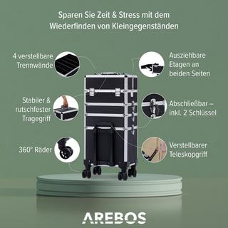 Arebos  Kosmetikkoffer | Schminkkoffer | Beauty organizer | Nagellack-Koffer 