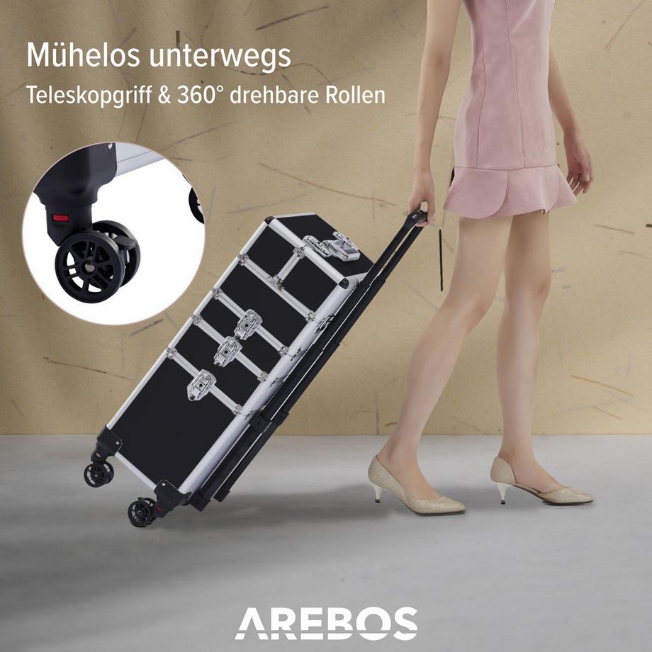 Arebos  Kosmetikkoffer | Schminkkoffer | Beauty organizer | Nagellack-Koffer 