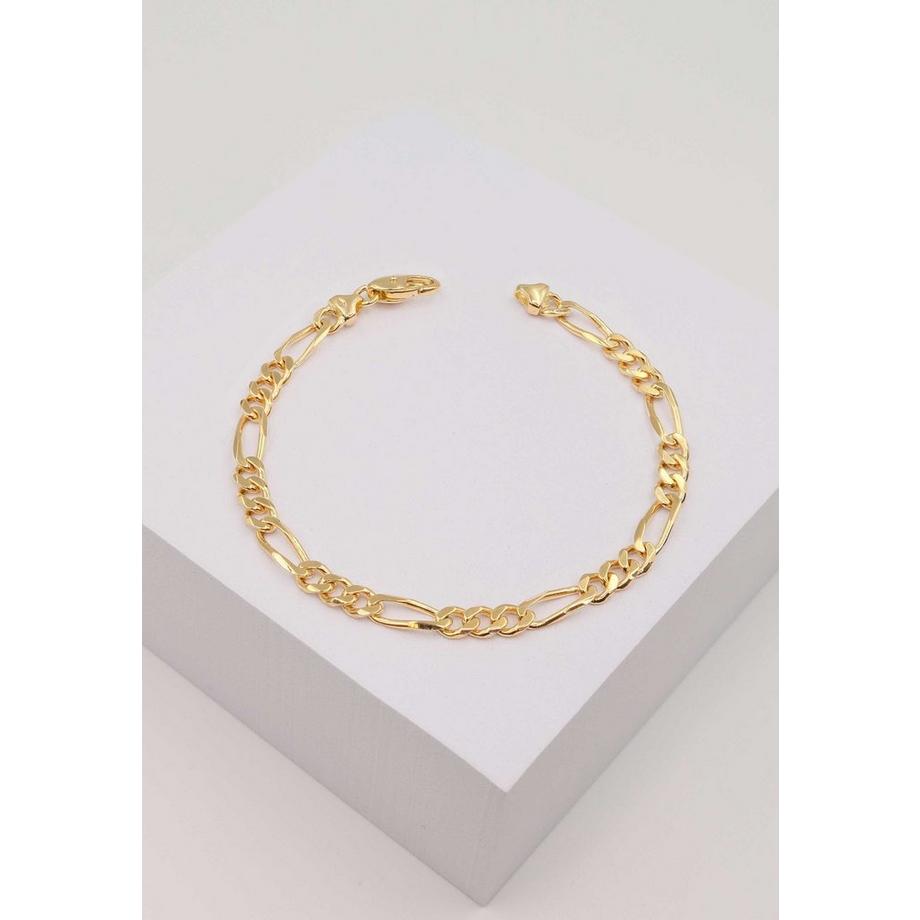 MUAU Schmuck  Bracelet Figaro Gelbgold 750, 22cm, 4.5mm 
