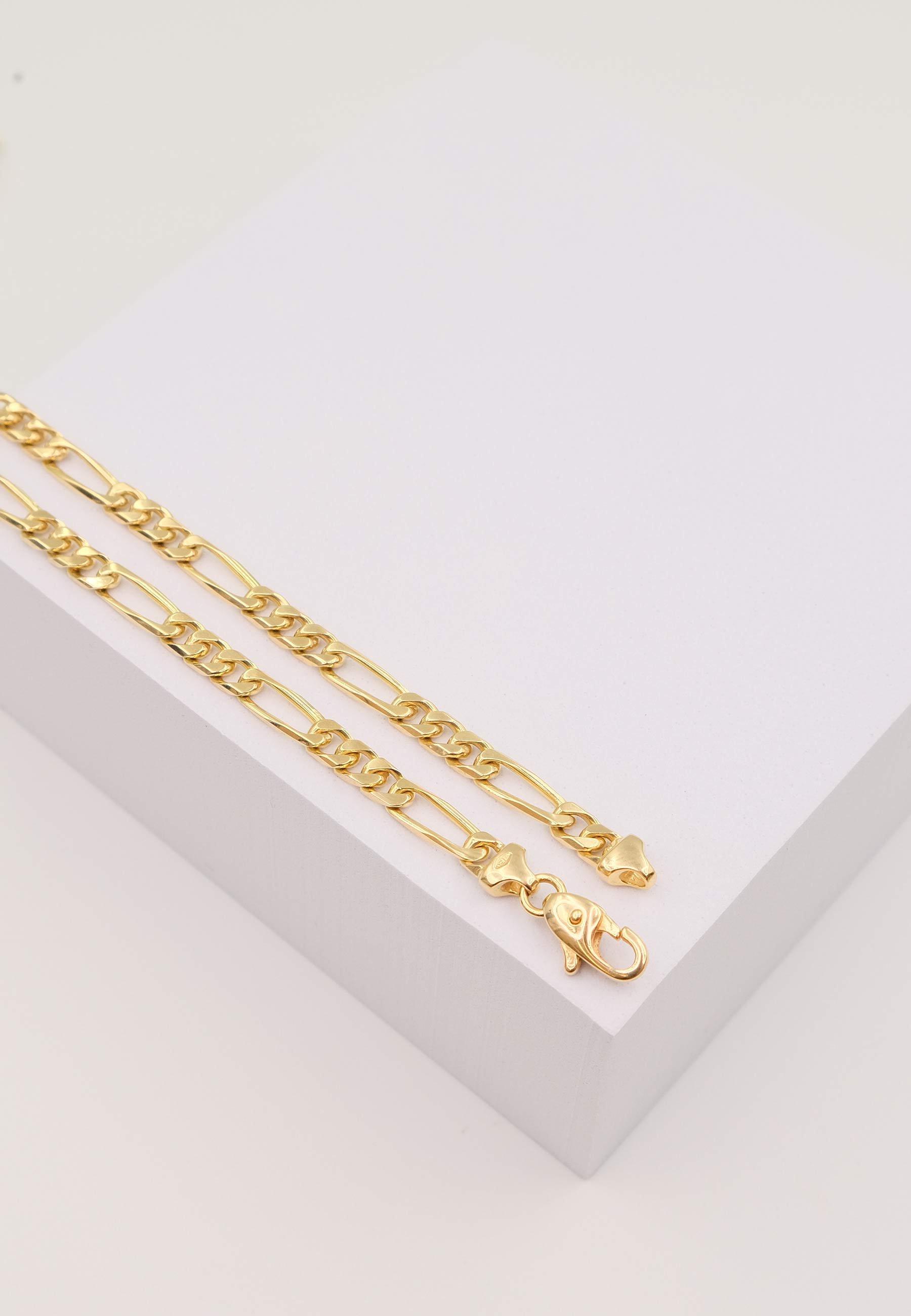 MUAU Schmuck  Bracelet Figaro Gelbgold 750, 22cm, 4.5mm 
