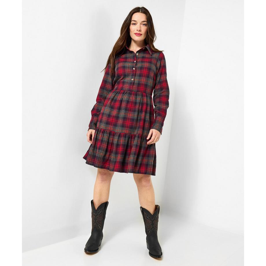 Boho-Minikleid im Francesca-Stil mit Karomuster