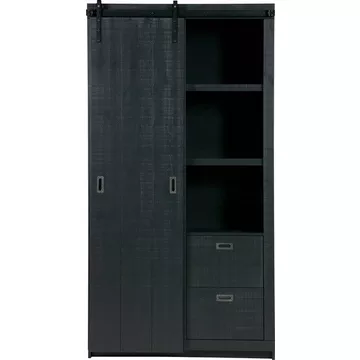 Cabinet Coulissant Bois De Sciage Pin Noir Pin (FSC)