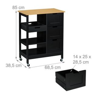 Northix Desserte de cuisine avec plan de travail  