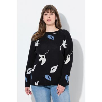 Pull en coton bio, manches longues et encolure bateau, motif feuilles