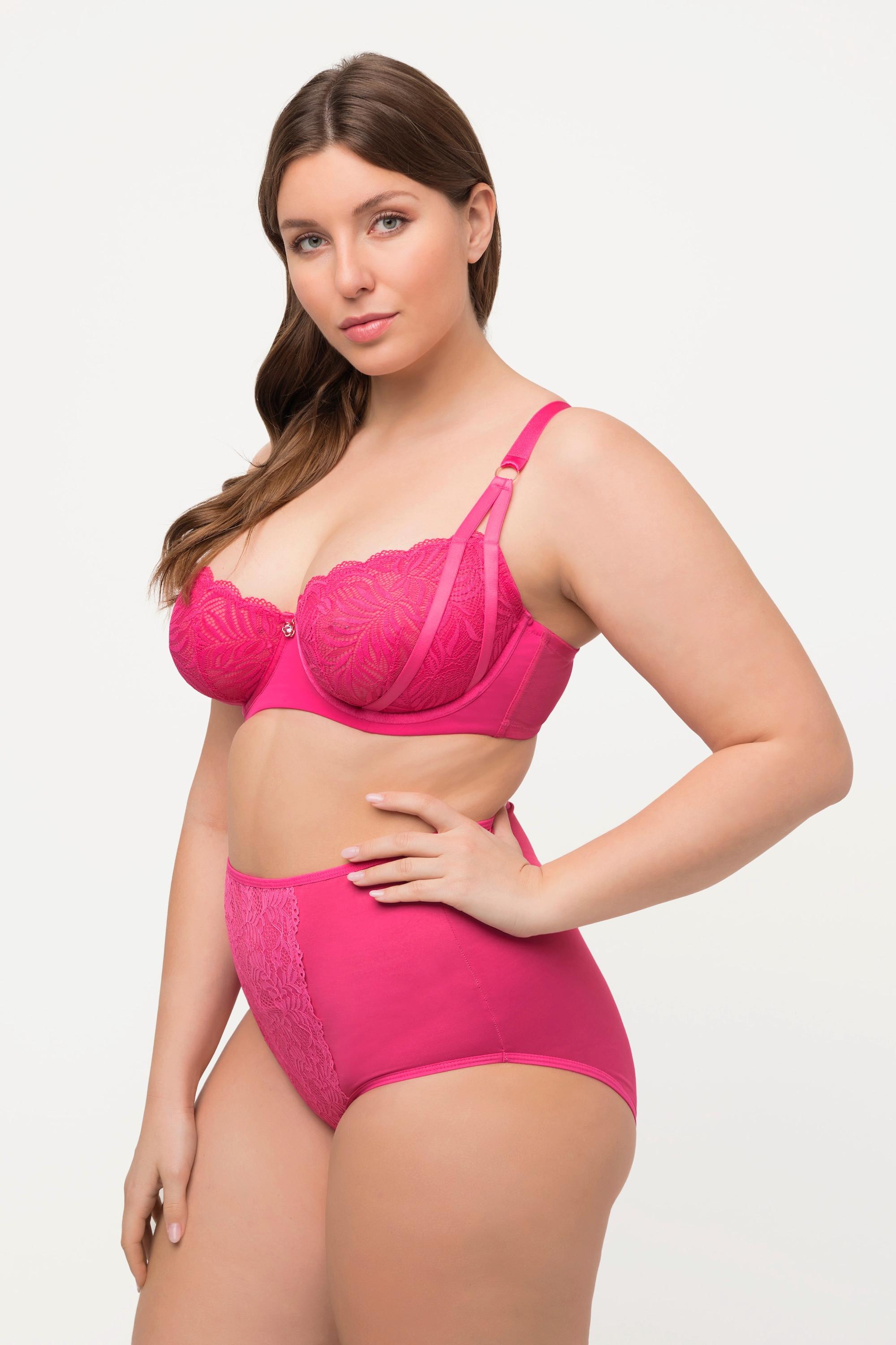 Ulla Popken  Reggiseno con ferretto, pizzo, mesh, spalline formate da più elementi e coppa C-E 