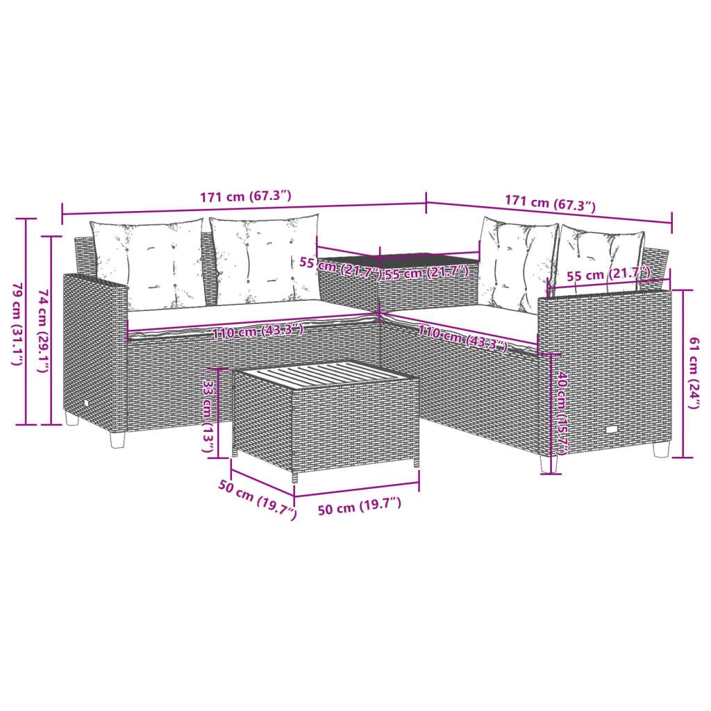 VidaXL Canapé de jardin rotin synthétique  