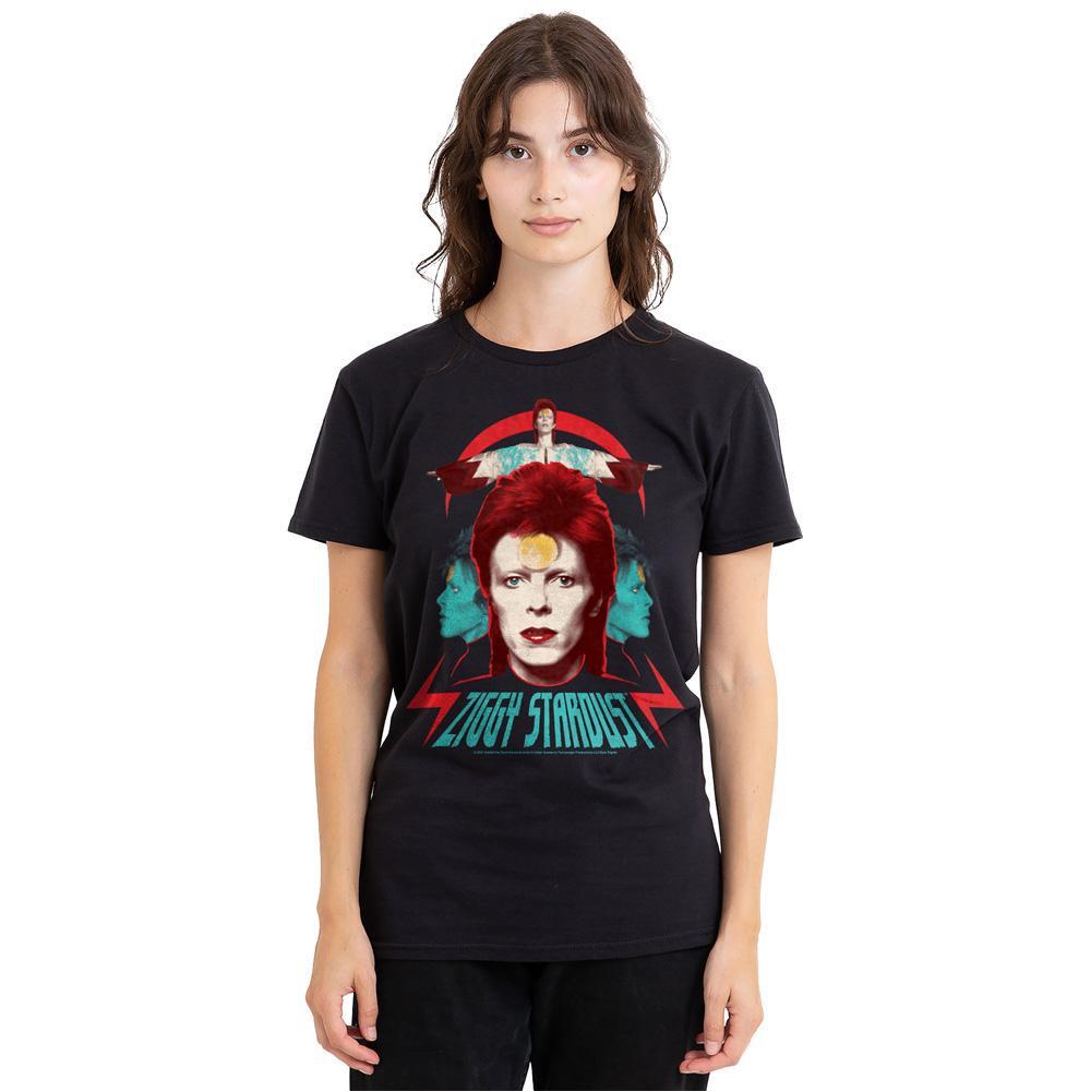 David Bowie Ziggy Heads Bedrucktes Kurzarm T-Shirt  