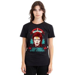 David Bowie Ziggy Heads Bedrucktes Kurzarm T-Shirt  