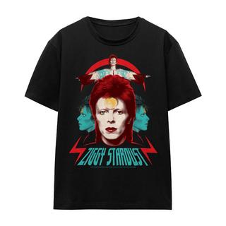 David Bowie Ziggy Heads Bedrucktes Kurzarm T-Shirt  