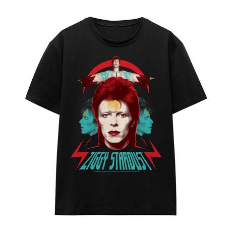 David Bowie Ziggy Heads Bedrucktes Kurzarm T-Shirt  