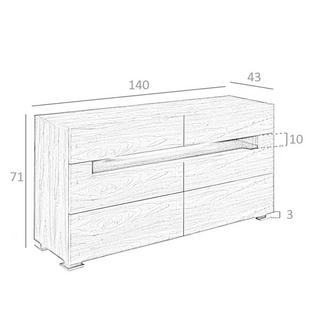 ANGEL CERDA Sideboard Nussbaum und polierter Stahl mit Innenbeleuchtung  