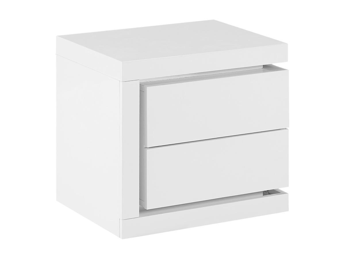 Vente-unique Comodino lato sinistro con 2 cassetti Con LED Bianco laccato - FLARANCIA  