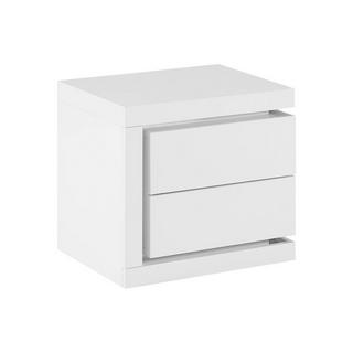 Vente-unique Comodino lato sinistro con 2 cassetti Con LED Bianco laccato - FLARANCIA  