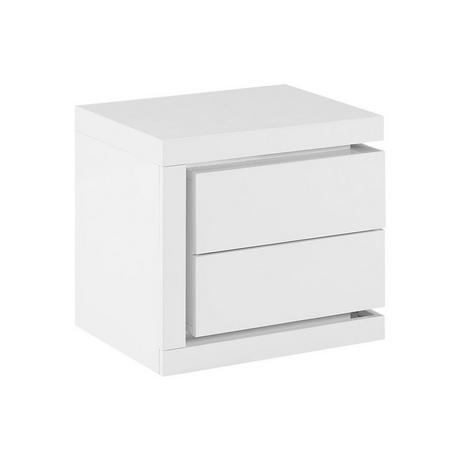 Vente-unique Comodino lato sinistro con 2 cassetti Con LED Bianco laccato - FLARANCIA  