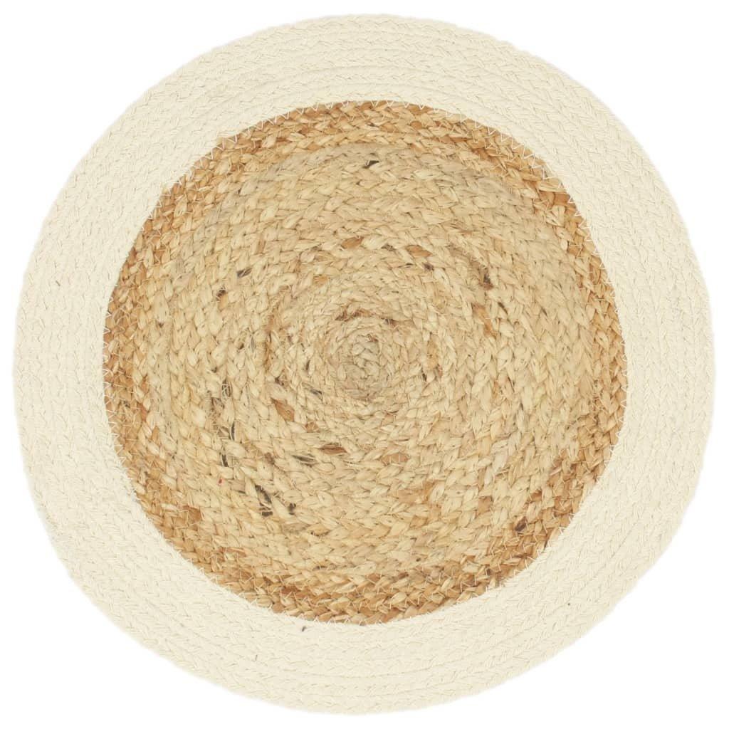 VidaXL Napperons  pcs rond jute et coton coton  