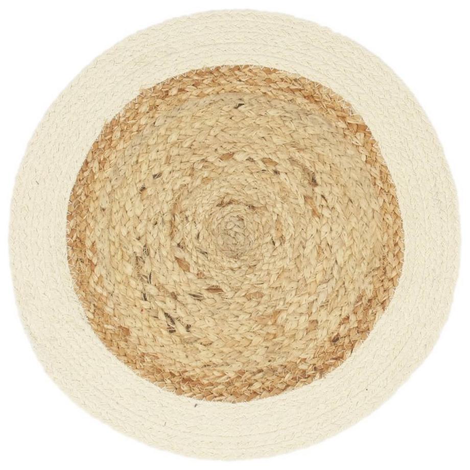 VidaXL Napperons  pcs rond jute et coton coton  