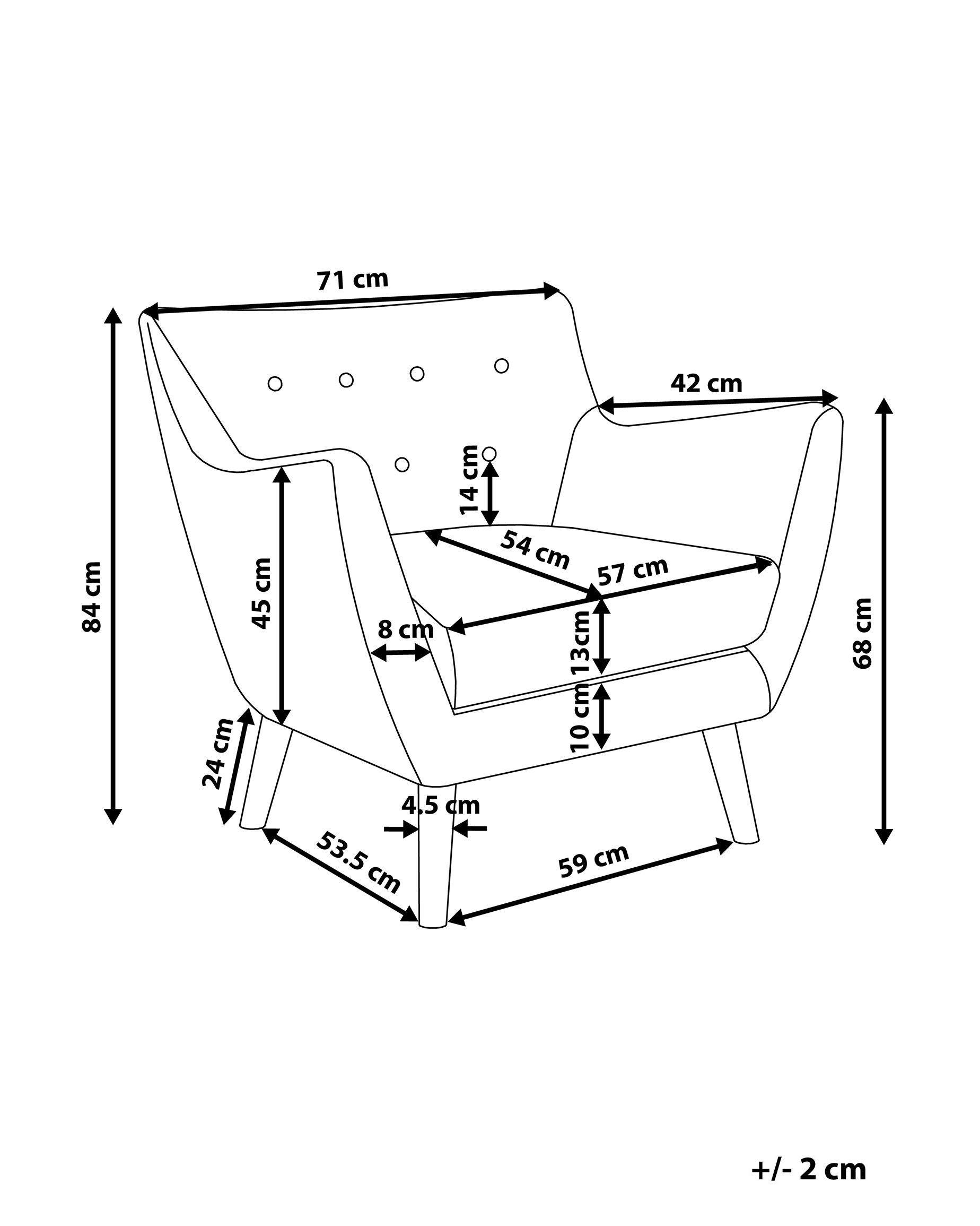 Beliani Fauteuil en Tissu Rétro DRAMMEN  