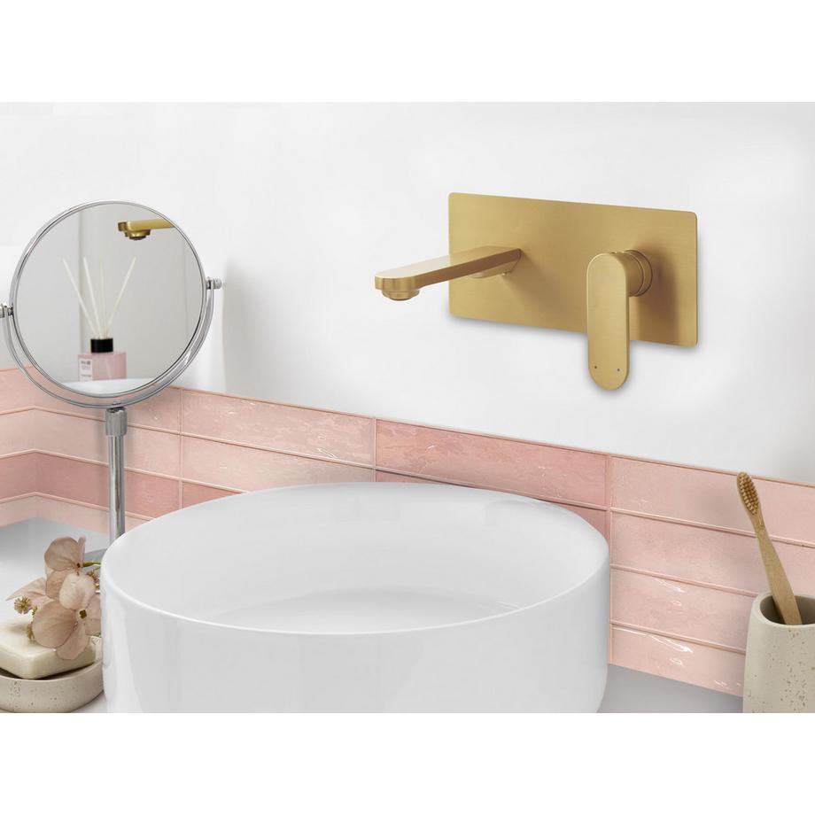 Beliani Robinet de lavabo mural en Laiton  CHUNGARA  