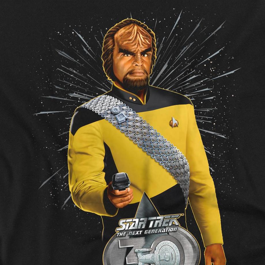 Star Trek Star Trek The Next Generation Worf 30th Anniversary T-Shirt Maniche Lunghe  