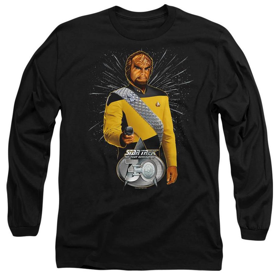 Star Trek Star Trek The Next Generation Worf 30th Anniversary T-Shirt Maniche Lunghe  