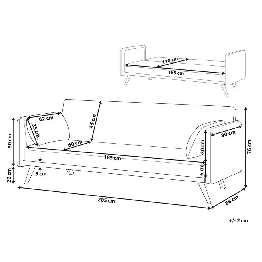 Beliani Schlafsofa aus Stoff Klassisch ASAA  
