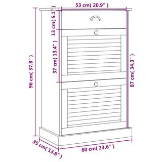 VidaXL Armoire à chaussures bois de pin  