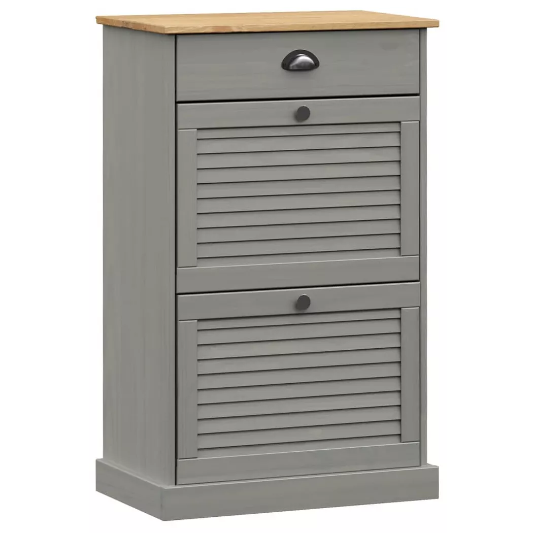 VidaXL - Armoire à chaussures bois, One Size, Gris