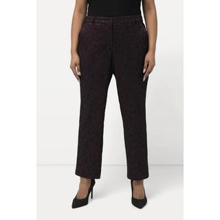 Ulla Popken  Pantalon jacquard ajusté à motif floral 