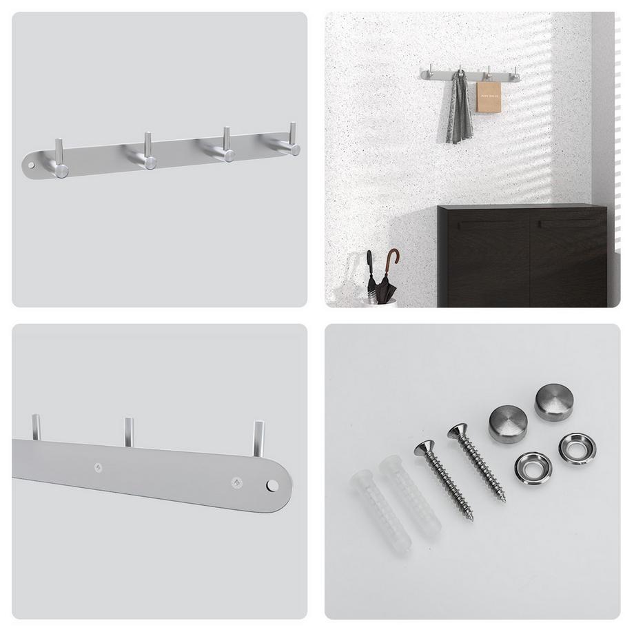 Intirilife Porte-manteau en acier inoxydable  